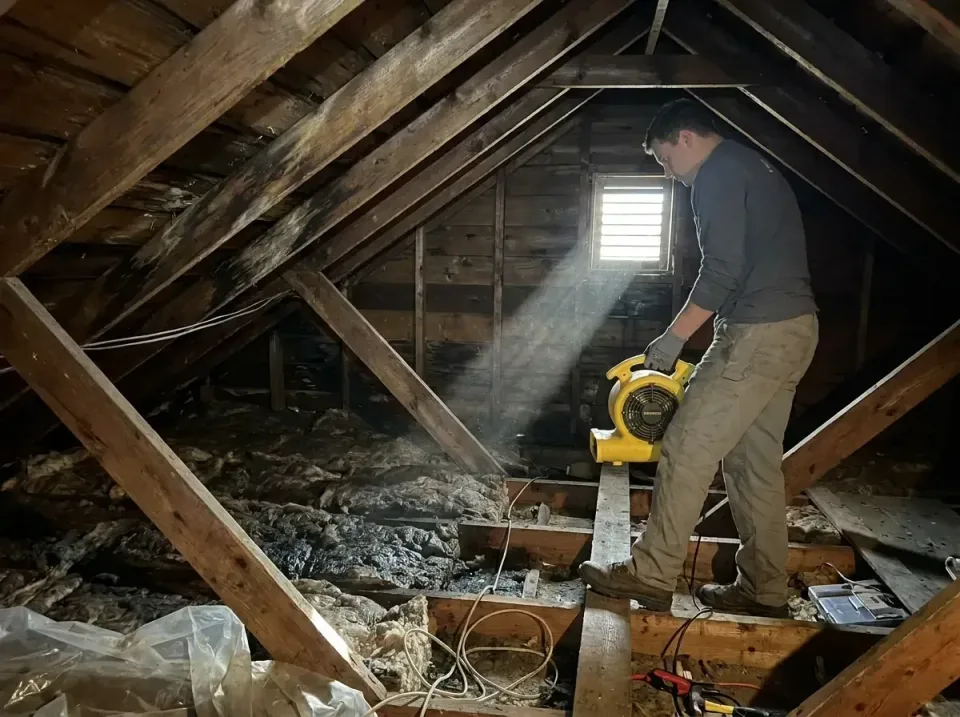 attic-water-damage-drying-proc-007 — frequently asked questions, Emergency Water Extraction & 24/7 Flood Response in Bellows…